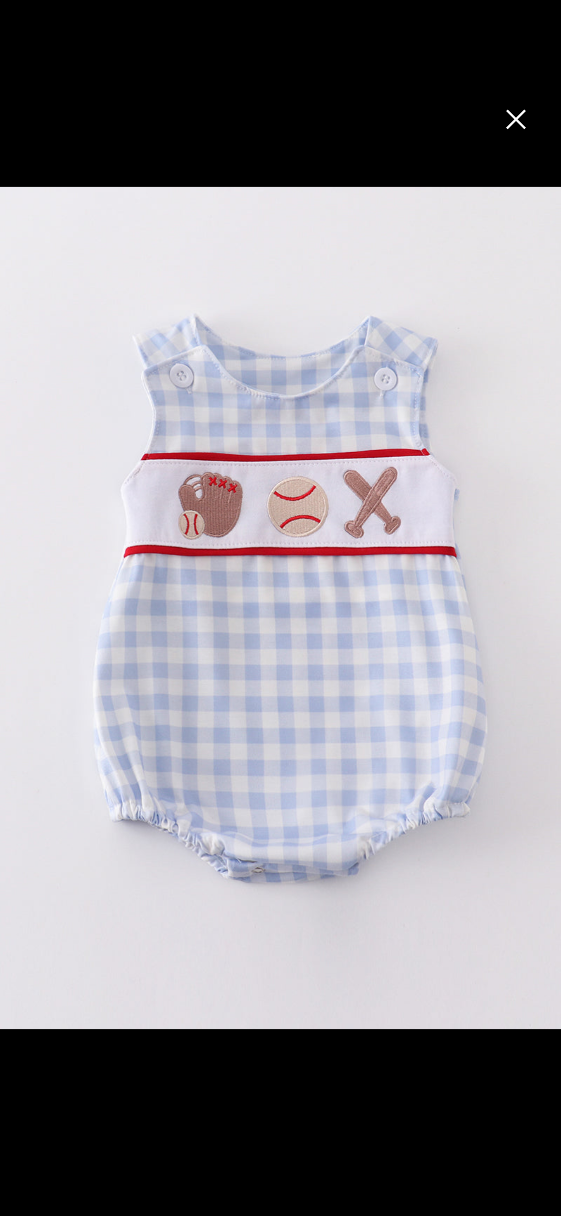 Plaid baseball smock (boy)